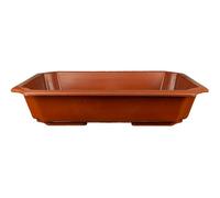 Vaso Cinese rettangolare in plastica marrone per bonsai 44,5x31x9,5 cm - H399C