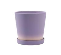 Vaso classico in argilla per piante d'appartamento con sottovaso e foro di drenaggio, adatto anche per il giardino, per orchidee e violette (viola, 17 x 17 x 15 cm)