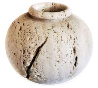 Vaso Classico in Travertino Chiaro Naturale Italian Marble Table Vase H.30