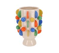 Vaso colorato in ceramica Beige a forma di cactus 22 cm x altezza 33 cm mano