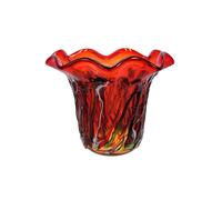 Vaso colorato vetro soffiato stile Murano lavorazione artistica altezza 24 cm