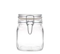 Vaso con chiusura a leva da 750 ml 'Fido', quadrato, bocca: chiusura a leva