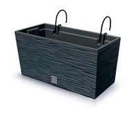 Prosperplast Vaso con riserva d'acqua FURU 8 L con ganci Antracite