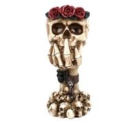 Vaso con teschio, fioriera con scheletro Non ascoltare, non leggere, non | Decorazione teschio Decorazione del giardino della casa per le vacanze di Halloween, patio este Bianco B