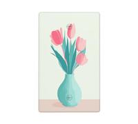 Vaso con tulipani rosa e menta minimale singolo interruttore vuoto piastra da parete copertura interruttore luce decorativo 1 banda per cucina camera bagno dimensioni 11,4 x 7 cm