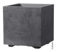 VASO CUBO DEROMA MILLENNIUM R 25 CM ANTRACITE CON RISERVA ACQUA