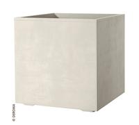 VASO CUBO DEROMA MILLENNIUM R 39 CM PERLA CON RISERVA ACQUA