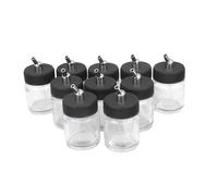 Vaso da 10 x 22cc con vaschetta in alluminio per aerografi con coperchio a