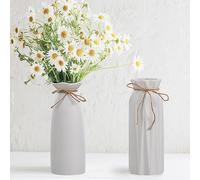 Vaso da 2 pezzi, grande per erba della pampa, vaso bianco, vaso da pavimento in ceramica, vaso moderno per la decorazione della casa, decorazione per ufficio, decorazione da tavolo, fiori secchi vasi