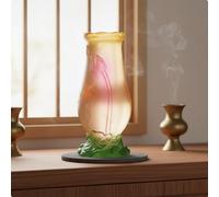 Vaso da Altare in Cristallo Finitura Satinata Vaso Decorativo con Loto