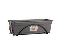 Vaso da Balcone con Piatto Plastiken Antracite polipropilene 60 x 24 cm
