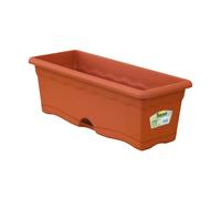 Vaso da Balcone con Piatto Plastiken Terracotta polipropilene Plastica 60 x 2