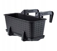 KADAX Fioriera 40cm per Ringhiera in Plastica, Vaso da Appendere al Balcone Completo di Sottovaso e Portavasi, Ideale per Piante da Esterno (Antracite)