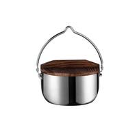 Vaso da campeggio da appendere per cucinare all'aperto, vaso da 24 cm per escursioni e picnic, attrezzatura essenziale per cucinare all'aperto per potluck e avventura