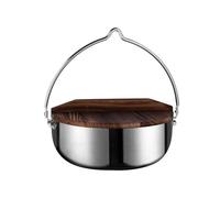 Vaso da campeggio da appendere per cucinare all'aperto, vaso da 24 cm per escursioni e picnic, attrezzatura essenziale per cucinare all'aperto per potluck e avventura