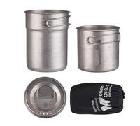 Vaso Da Campeggio Ultra Leggero - Set Di Pentole In Acciaio Inossidabile Portatile Camping | Ensemble De Pot Pinza Portatile De 2 Avec Poignée Pour Le Dortoir Du Collège De Camping