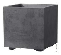 Vaso da esterno cubo Deroma Millenium R 49 cm antracite Antracite