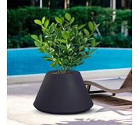 Vaso da Esterno Interno Design Conico Ø60x35 cm Stromboli in Resina Antracite