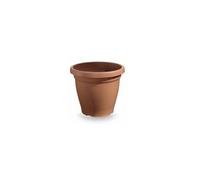 Vaso da esterno tondo in plastica verona Marrone 40 cm veca