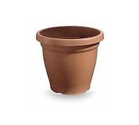 Vaso da esterno tondo in plastica verona Marrone 45 cm veca