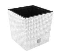 Vaso da fiore 32 litri con becher per piantare in bianco 33 x 33 x 33 cm.