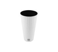 Vaso da fiore di 15,5 litri con inserto 25 x 25 x 47,6 cm in colore bianco