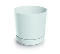 Vaso da fiori Ø 10 cm, altezza 10 cm, design elegante in plastica resistente, resistente alle intemperie e ai raggi UV, vaso per fiori per eleganti giardini e ambienti | bianco