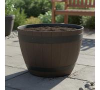 Vaso Da Fiori A Forma Di Botte In Finto Legno, Resistente Alle Intemperie, In
