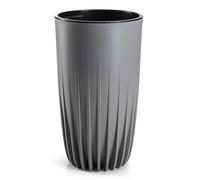 Vaso da fiori alto grigio a righe, 30x51 cm