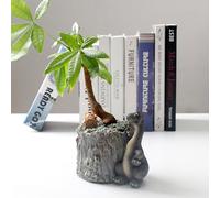 Vaso da fiori artificiale creativo dal collo lungo con drago e montagna grigio