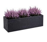 Vaso da fiori Betonique su ruote, cemento nero, 90x30xh30 cm