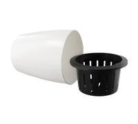 Vaso da fiori con funzione di irrigazione automatica in materiale plastico con vasca esterna per la conservazione dell'acqua e corda di cotone per il trasferimento di nutrienti (XL)