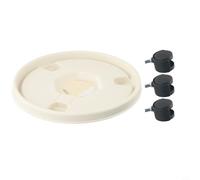 Vaso da fiori con ruote, vassoio di base in plastica resistente, girevole a 360 gradi, telaio mobile per pallet per casa e giardino, bianco, grigio mattone rosso (bianco)