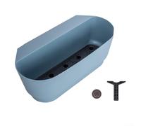 Vaso da fiori da appendere salvaspazio per ringhiera del balcone in plastica, progettato per creare attraente e funzionale per balconi giardini (blu)