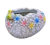 Vaso da fiori da giardino in resina con forma statuaria per ambienti esterni dove sono presenti piante grasse e vegetazione decorativa