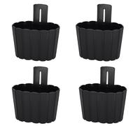 KOTARBAU® Set di 4 fioriere da balcone - Fioriera da parete - Vaso da fiori - 20 x 14 cm H 13 cm antracite - Fioriera da parete - Vaso da fiori sospeso - Vaso da fiori - Vaso sospeso - Plastica