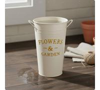 Vaso Da Fiori Da Terra, Stile Rustico, Decorativo, In Metallo, Secchiello Per