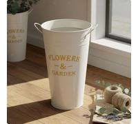Vaso Da Fiori Da Terra, Stile Rustico, Decorativo, In Metallo, Secchiello Per