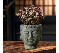 Vaso da fiori decorativo per fioriera con testa di Buddha per il cortile