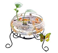 Vaso da fiori di loto, ciotola rotonda per fiori di loto, ciotole in vetro trasparente, ciotola decorativa per fiori di piante grasse idroponiche pesci decorazione per la casa (1 pezzo)