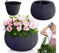 Vaso da fiori fioriera 29 cm fioriera fioriera rotonda ciotola antracite