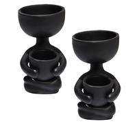 Vaso da fiori in ceramica 2 pezzi Creativo imitazione forma umana vaso per