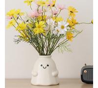 Vaso da fiori in ceramica a forma di fantasma, decorazione per la casa, adorabile vaso decorativo in porcellana per Halloween, per casa, ufficio, interno