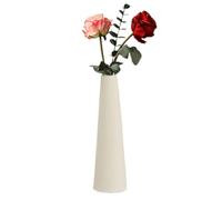 Vaso da fiori in ceramica beige singolo da 22 cm, vaso conico alto da tavolo, piccolo vaso a collo stretto, per casa, matrimonio, camera da letto, soggiorno, ufficio scrivania (fiori non inclusi)