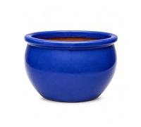 Vaso da fiori in gres bambù, blu, 39 x 25 cm, resistente al gelo
