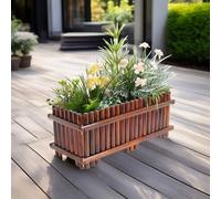Vaso da Fiori in Legno Rettangolare, mangiatoia per fioriera succulenta Aiuole Rialzate per Esterni Mangiatoie per Piante in Legno Contenitore per Verdure Piante da Fiore Erbe aromatiche