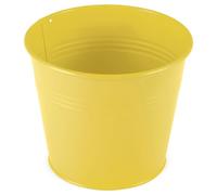 Vaso da fiori in metallo giallo, 16 cm x 15 cm, come vaso per orchidee, vaso per piante, vaso per erbe aromatiche, vaso per bonsai e accessori per piante, vaso decorativo per balcone e davanzale