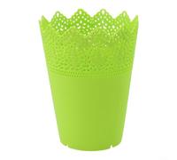 Vaso da fiori in plastica a forma di corona, con design cavo, decorativo per piante forate e piccolo vaso per scrivania da interno, davanzale, balcone o esposizione di piante da giardino (verde)