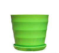 Vaso da fiori in plastica ottimizzato per il drenaggio per esporre piante da interni, supporta una crescita sana e una continuità visiva (verde)