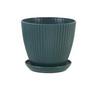 Vaso da Fiori in plastica Vaso for Piante succulente con Vassoio Aneto Verde Rotondo a Doppio Strato Piccolo Vaso da Fiori Decorazione Desktop for Ufficio Domestico(Natural,XL)